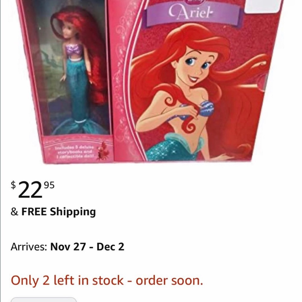Ariel or Rapunzel Disney Princess Doll Set - Picture 1 of 5
